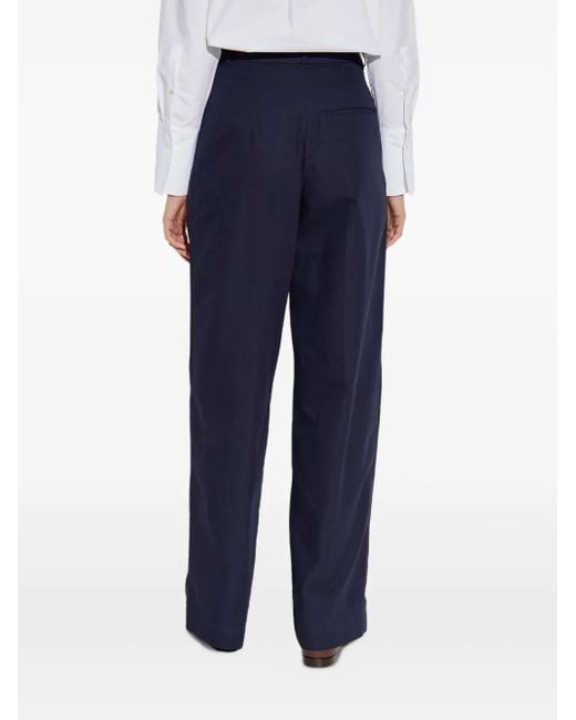 A.P.C. Blue Veronica Pleated Cotton Trousers Clothing