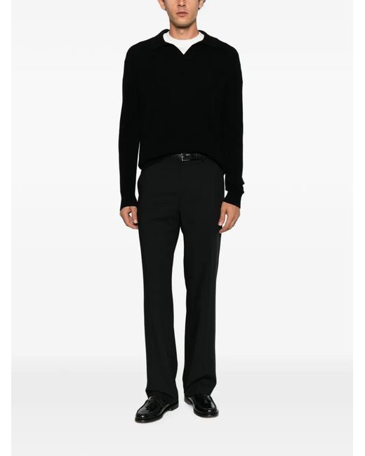 EMERSON RENALDI Black Spread-Collar Sweater for men