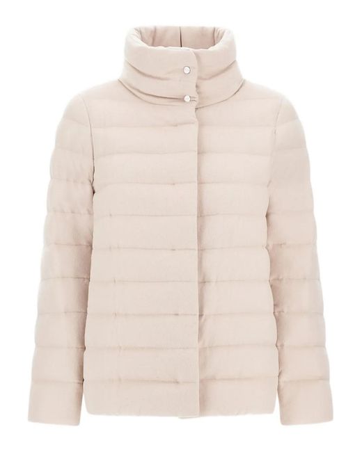 Herno Natural Quilted High-Neck Jacket
