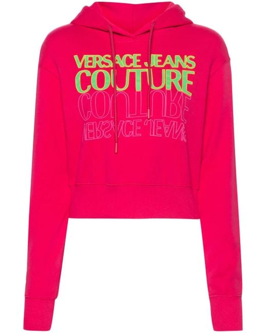 Versace Jeans Couture Pink Upside Down Cropped Sweatshirt