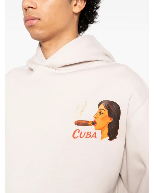 Melt White Graphic-Print Hoodie for men