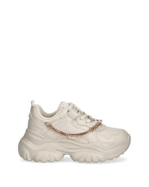 Buffalo White Chain Platform Sneakers