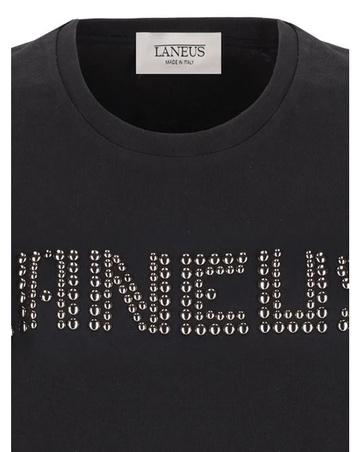 Laneus Black Studded Jersey T-Shirt