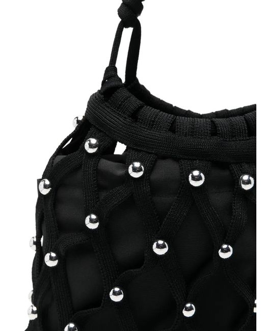 Sandro Black Studded Shoulder Bag