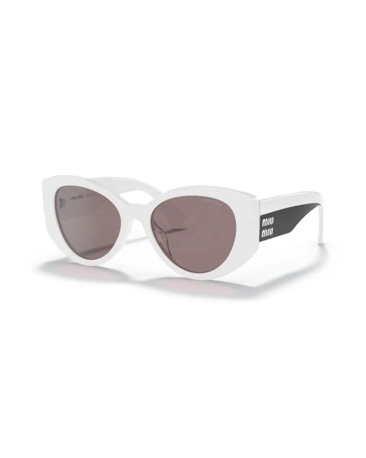 Miu Miu White Logo-Print Sunglasses