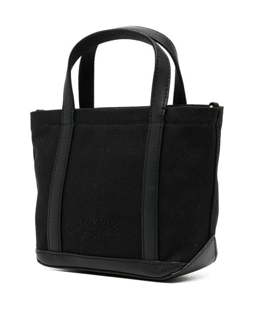 Maison Kitsuné Festive Fox Head Mini Tote Bag in Black | Lyst