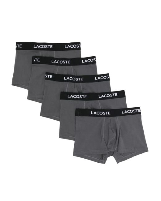 Lacoste Black 5-Pack Stretch Cotton Trunks for men