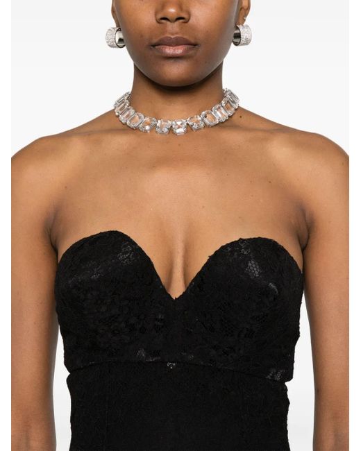 Dolce & Gabbana Black Strapless Lace Dress