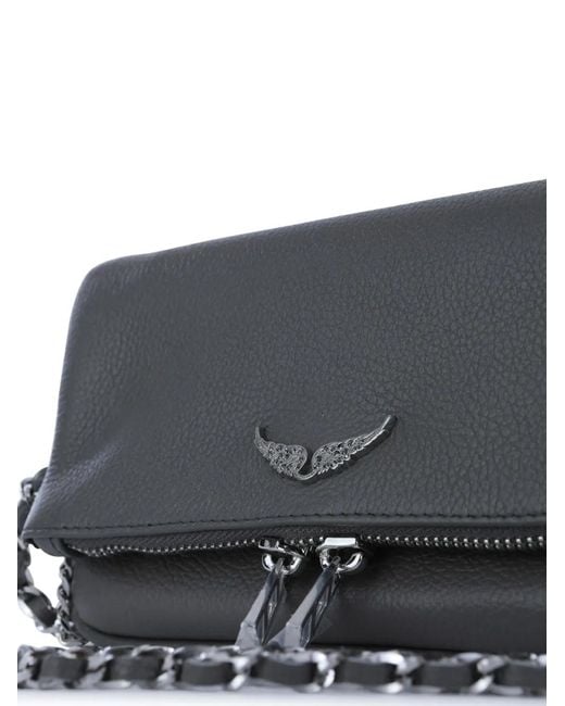 Zadig & Voltaire Gray Mini Rock Clutch Bag