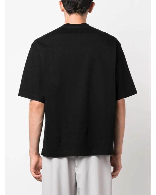 Lanvin Black Logo Cotton T-Shirt for men