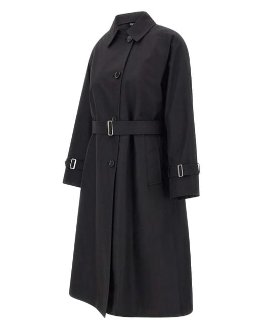 DUNO Black Belted Trench Coat