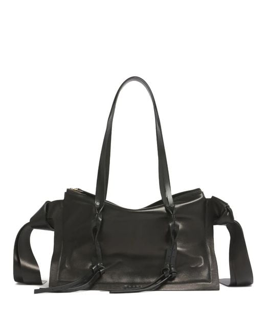 Marni Black Leather Amulet Small Bag