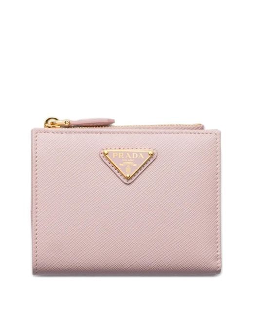 Prada Pink Small Saffiano-Leather Wallet