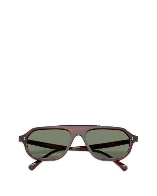 Oliver Peoples Green Estin Tortoiseshell-Effect Pilot-Frame Sunglasses for men
