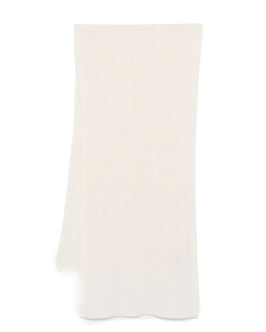 Lady Anne White Cable-Knit Scarf