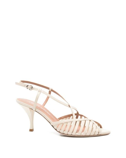 Lella Baldi Natural Criss-Cross Strap Sandals
