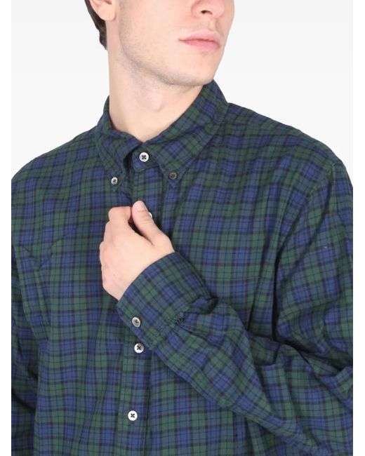 Engineered Garments Geruit Overhemd in het Blue voor heren