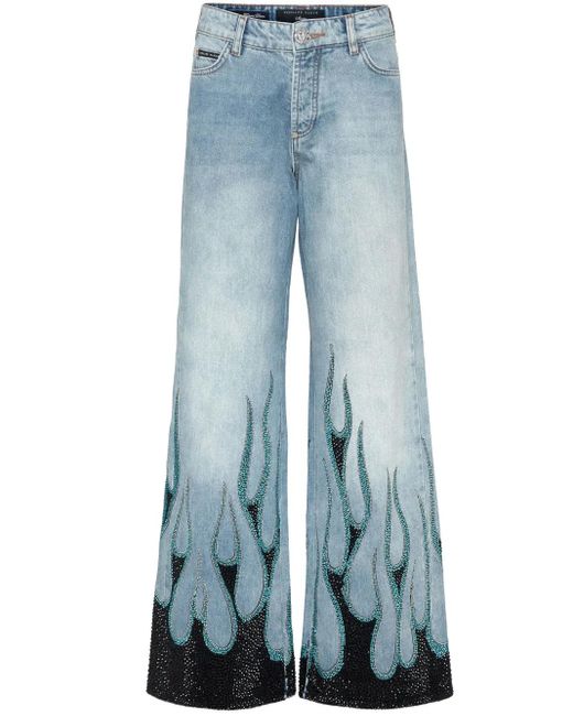 Philipp Plein スケーターフィット ジーンズ Blue