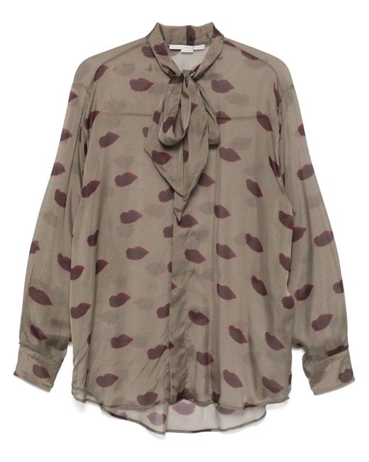 Stella McCartney Brown Abstrac-Print Shirt