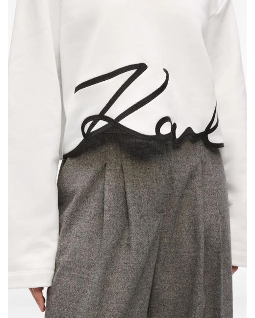Felpa Con Cappuccio di Karl Lagerfeld in White