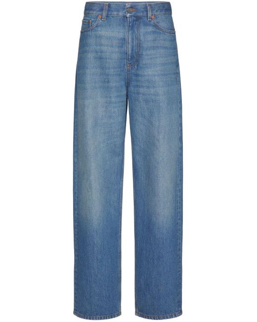 Valentino Garavani Blue High-rise Wide-leg Jeans