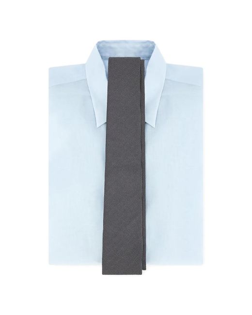 Lardini White Micro-Dot Silk Tie for men