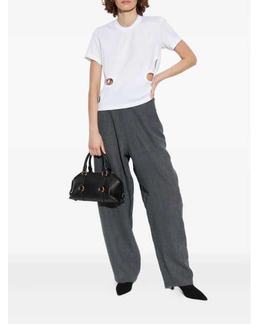 Noir Kei Ninomiya Floral Cut-Out T-Shirt in White | Lyst