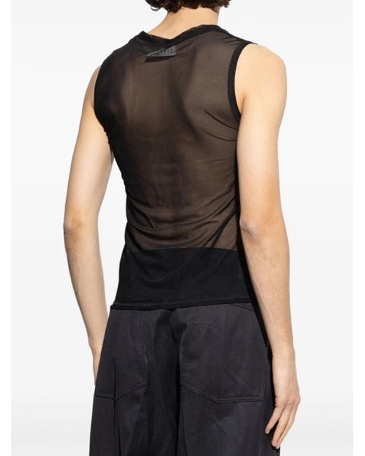 MM6 by Maison Martin Margiela Trägershirt Aus Mesh in Black für Herren