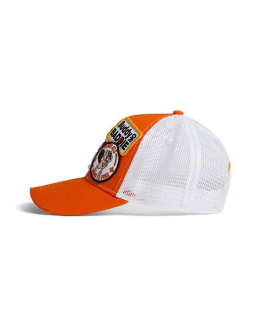 DSquared² Orange Logo-patch Panelled Baseball Cap for men