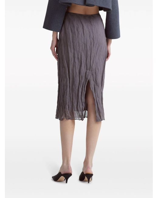 Altuzarra Purple Bresson Crinkled Pencil Skirt
