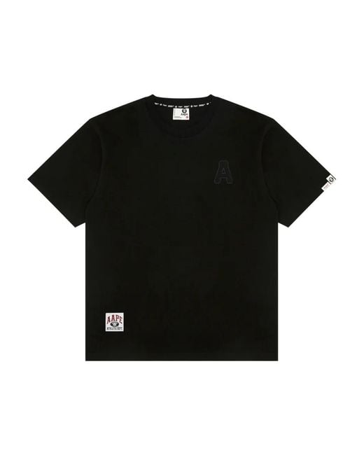 Aape By A Bathing Ape Black Athletic Department T-Shirt for men