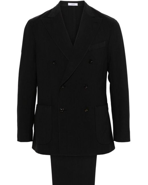 Boglioli Black Double-breasted Wool Suit for men