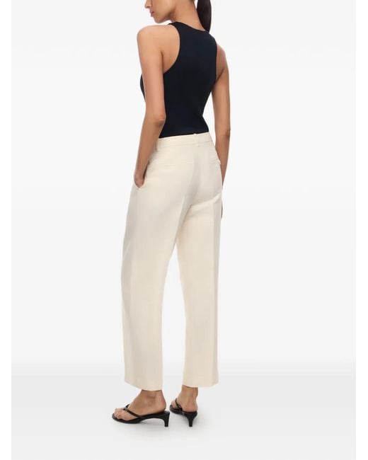 12 STOREEZ White Plaza Pressed-Crease Trousers