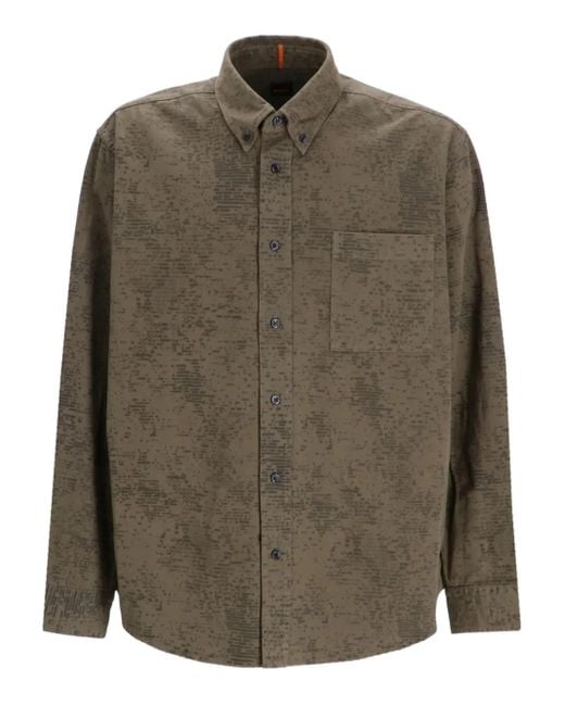 Boss Green Printed Button-Up Shirt for men