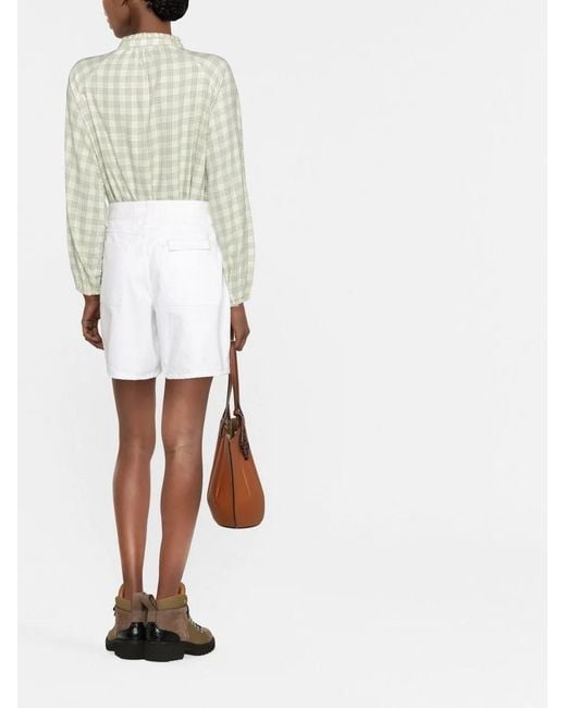 Woolrich White Checked Cotton Blouse