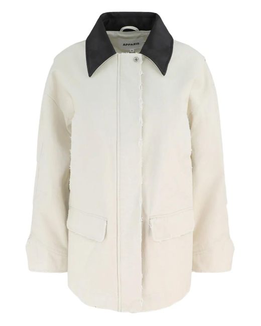 Veste À Col Contrastant Apparis en coloris White