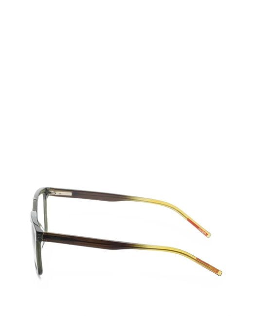 Boss White Rectangle-Frame Glasses for men