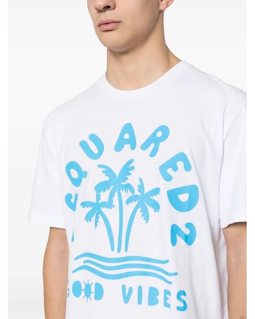 DSquared² Blue Sky Logo-Print T-Shirt for men