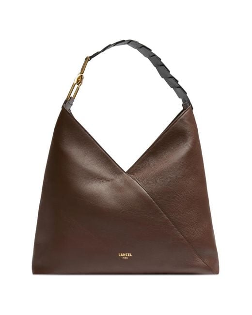 Lancel Brown Pagode Leather Tote Bag