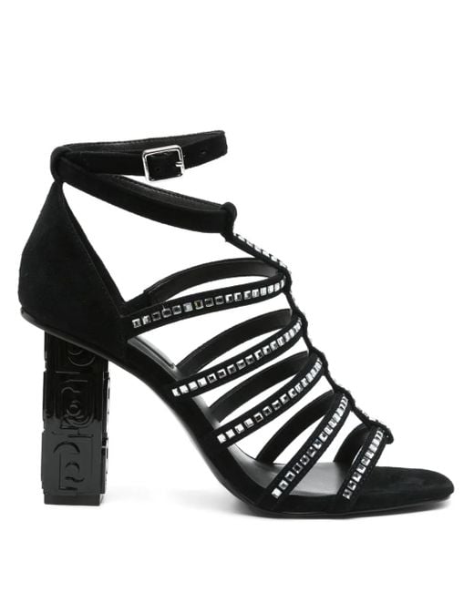 Liu Jo Black Sandalen mit Logo-Absatz 90mm