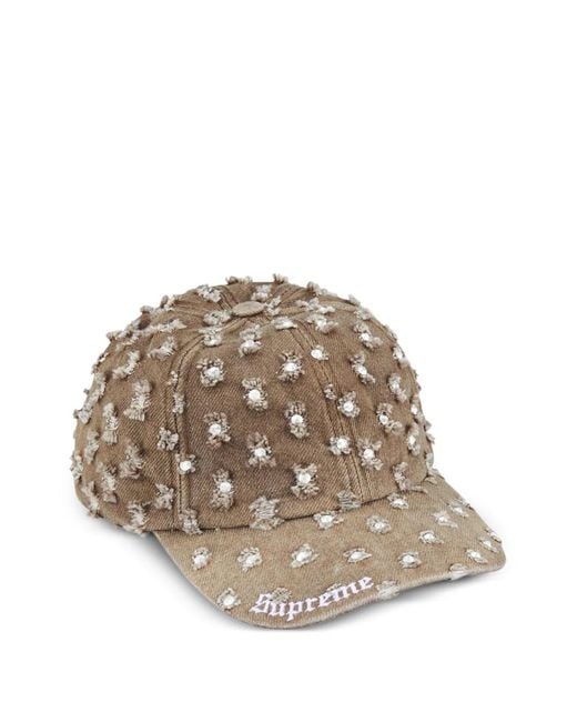 Supreme Multicolor Hole-Punch Rhinestone-Embellished Cap for men