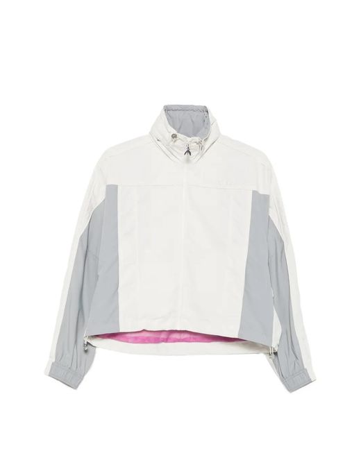 Patrizia Pepe White Colour-Block High-Neck Jacket