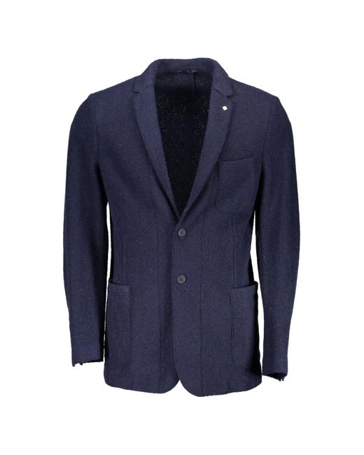Gant Blue Blazer En Laine À Simple Boutonnage for men