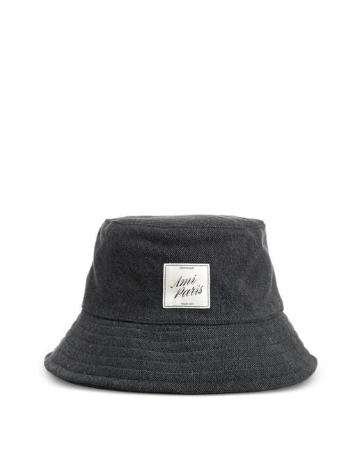 AMI Black Fischerhut Mit Logo-Patch