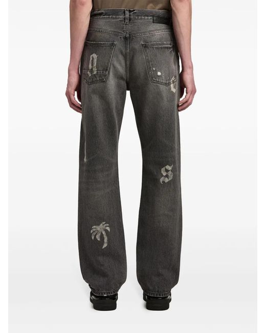 Jeans larges de avec application Palm Angels pour homme en coloris Gray
