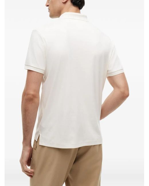 Tommy Hilfiger White Logo-Embroidered Short-Sleeve Polo Shirt for men