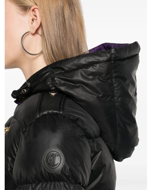 Just Cavalli Black Biker Puffer Jacket