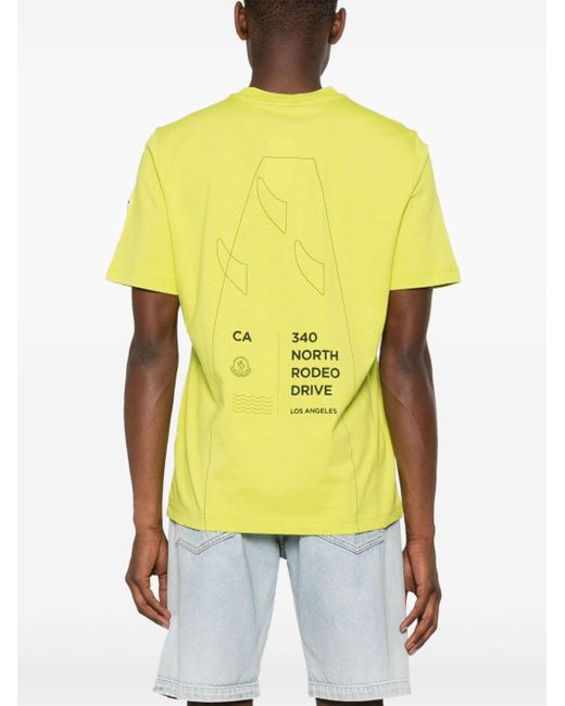 Moncler T-shirt Met Surfboard Print in het Yellow voor heren