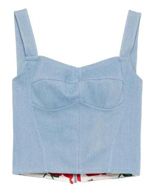 BLAKLACE Blue Panelled Top