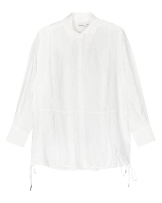 Jonathan Simkhai White Crinkled Shimmer Shirt